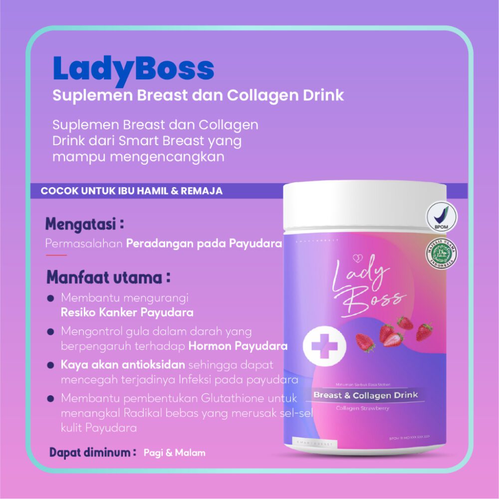Smart Breast LADYBOSS - Breast & Collagen Drink ( Minuman Pengencang Payudara ) 1 SACHET - Gambar 7