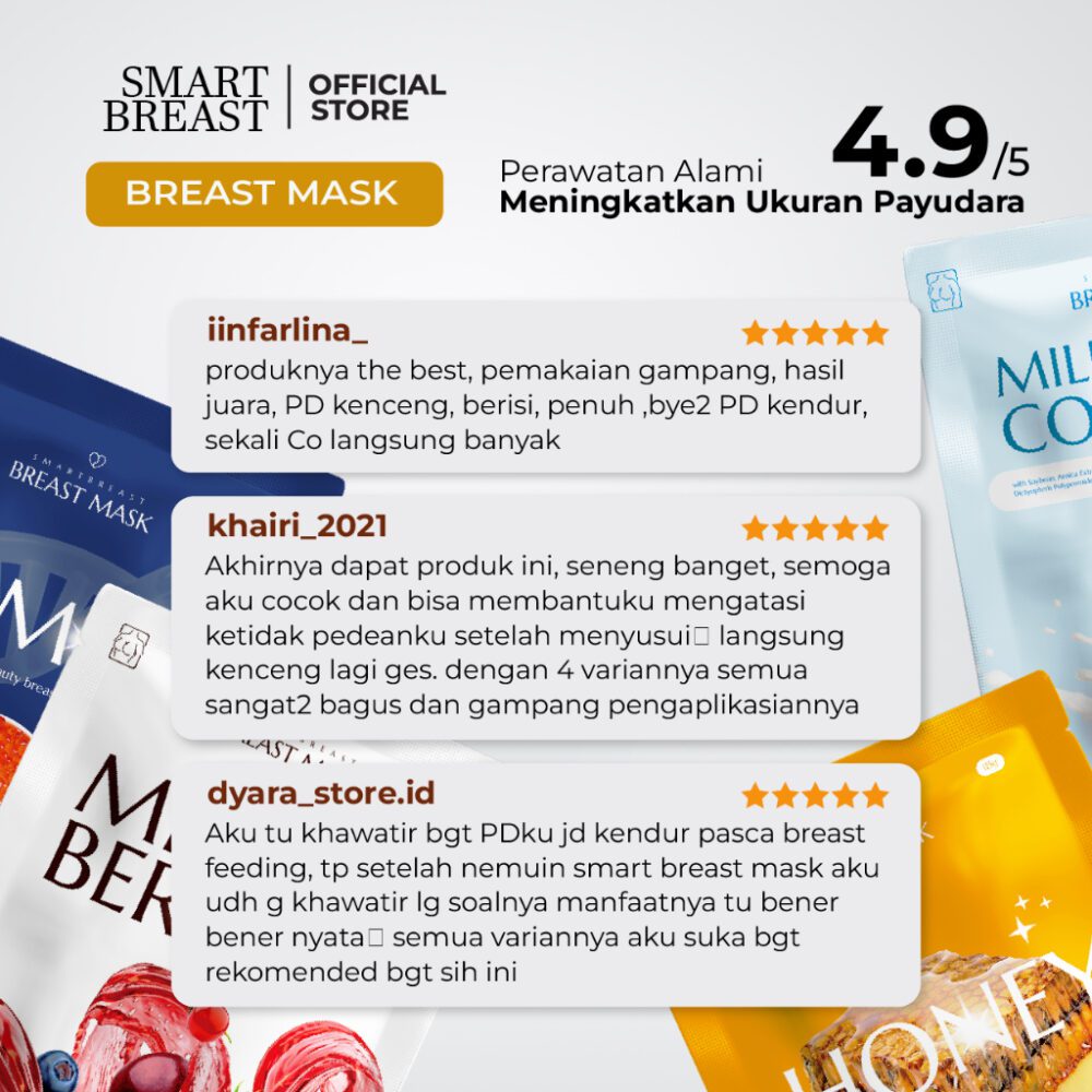 Smart Breast Mask - Masker Pembesar & Pengencang Payudara [Paket 4 Masker] - Gambar 3