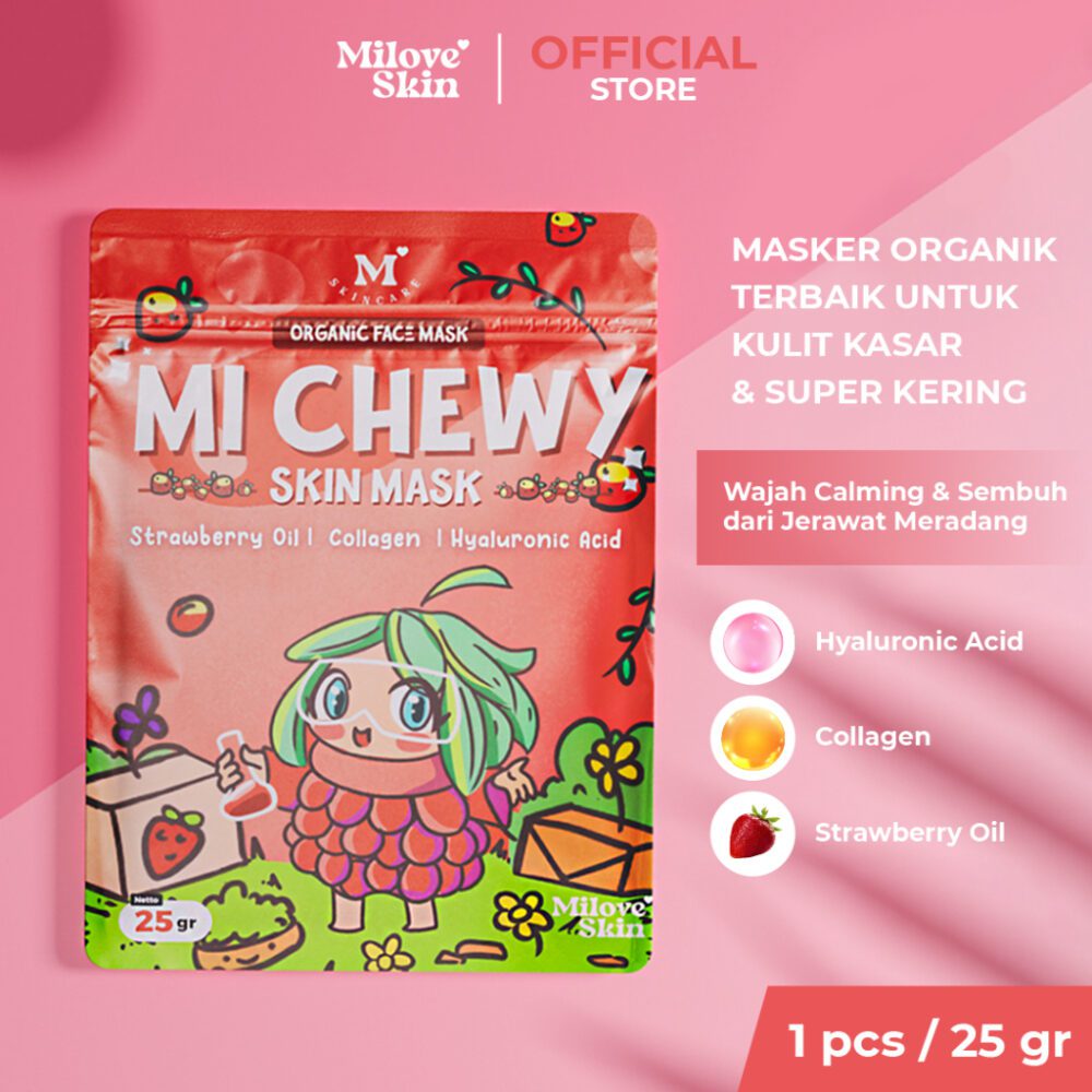 Milove Skin - Mi Chewy (Masker Wajah Organik Solusi Kulit Kering, Kulit Kusam, Dsb)