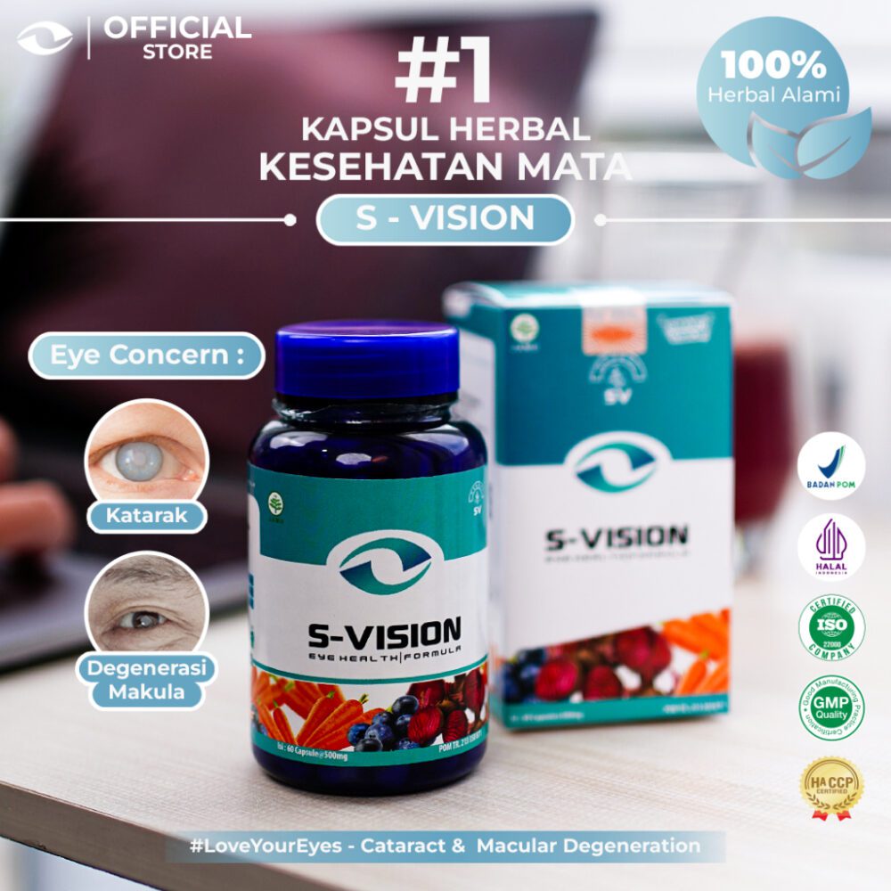 S-VISION (OBAT MATA MINUS, PLUS, SILINDER) - Paket Reseller 10 Botol 30 Kapsul