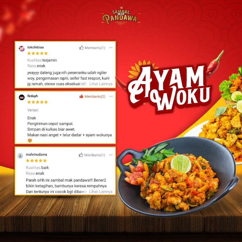 Sambal Mak Pandawa - 3 Pack Ayam Woku @100gr - Gambar 4