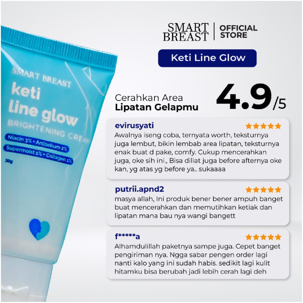 Smart Breast Keti Line Glow Brightening Cream | Pemutih Ketiak, Selangkangan, Siku, Lutut dan Leher - Gambar 9