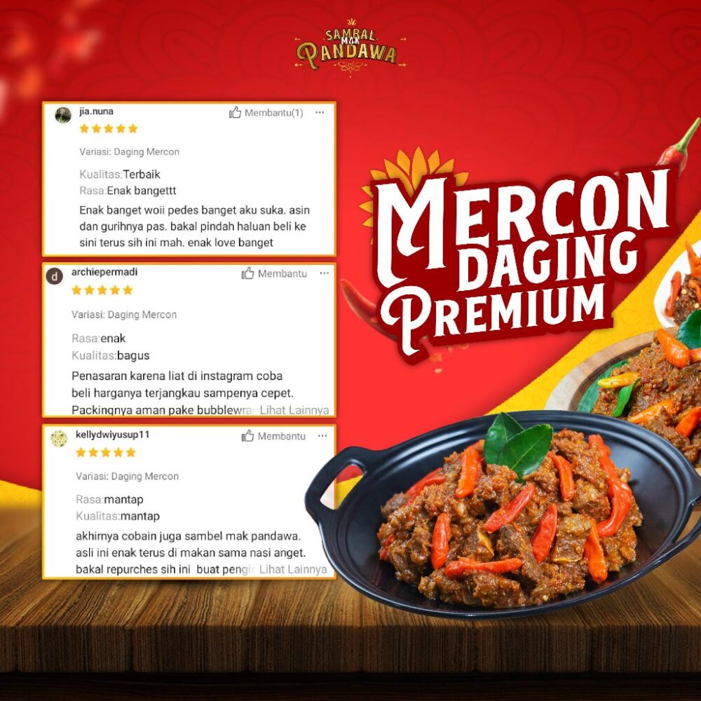 Sambal Mak Pandawa - Mercon Daging Premium Satuan 100gr - Gambar 4