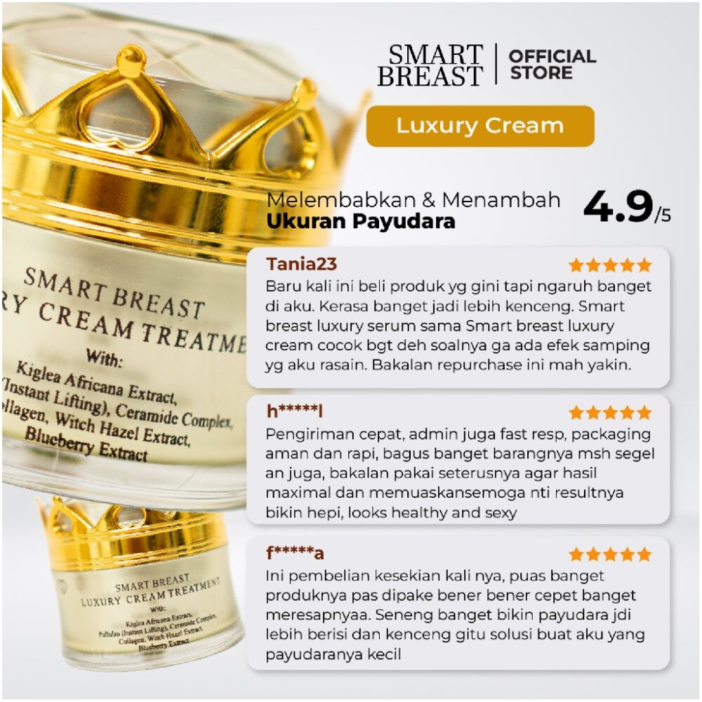 Smart Breast Cream Pembesar & Pengencang Payudara Terbaik - Smart Breast Luxury Cream - Gambar 3