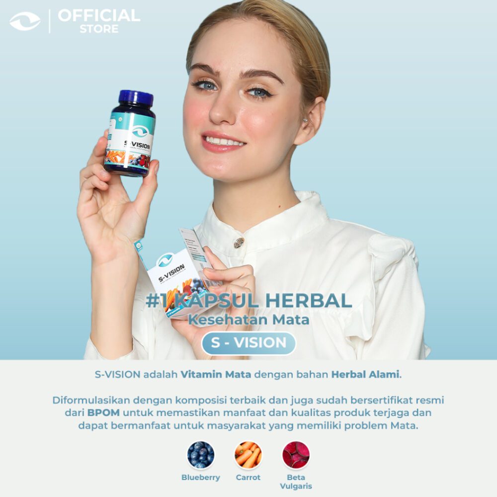 S-VISION (OBAT MATA MINUS, PLUS, SILINDER) - Paket Reseller 10 Botol 30 Kapsul