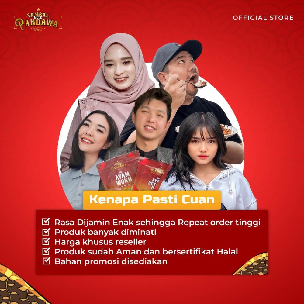 Paket Usaha Reseller Pengusaha Level Up- 50 pcs Sambal Mak Pandawa - Gambar 2