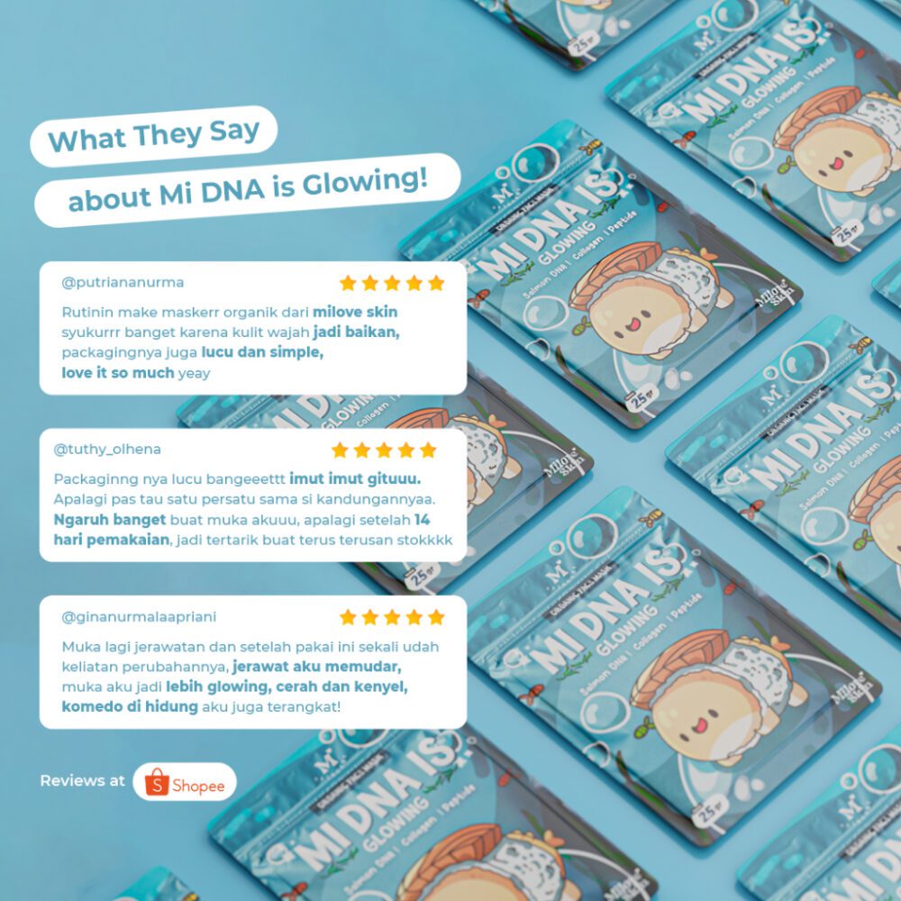 Milove Skin - Mi DNA (Masker Wajah Organik Solusi Kulit Kusam, Garis Halus, Dsb) - Gambar 5