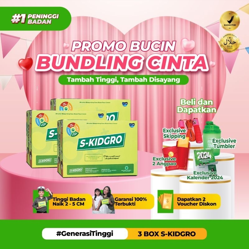 S-KIDGRO Suplemen Kesehatan Peninggi Badan Terbaik Untuk Anak - 3 BOX