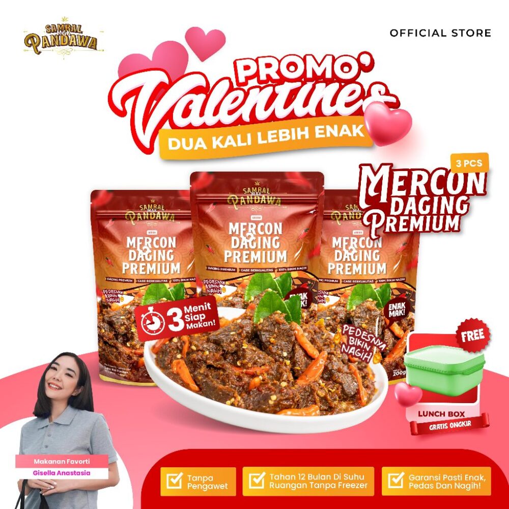 Sambal Mak Pandawa - 3 Pack Mercon Daging Premium @100gr
