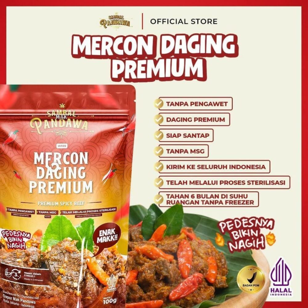 Sambal Mak Pandawa - Mercon Daging Premium Satuan 100gr - Gambar 5