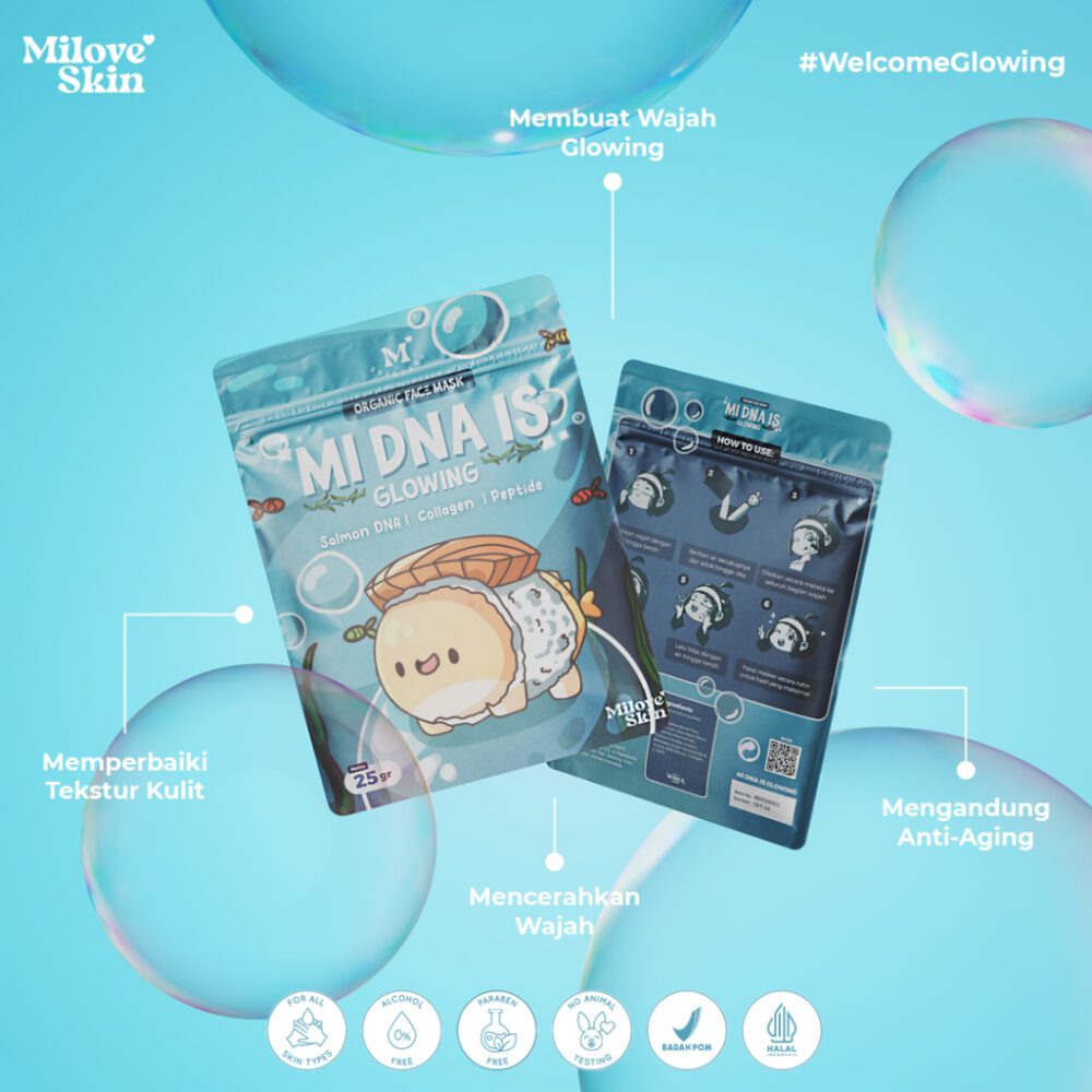Milove Skin - Mi DNA (Masker Wajah Organik Solusi Kulit Kusam, Garis Halus, Dsb) - Gambar 2