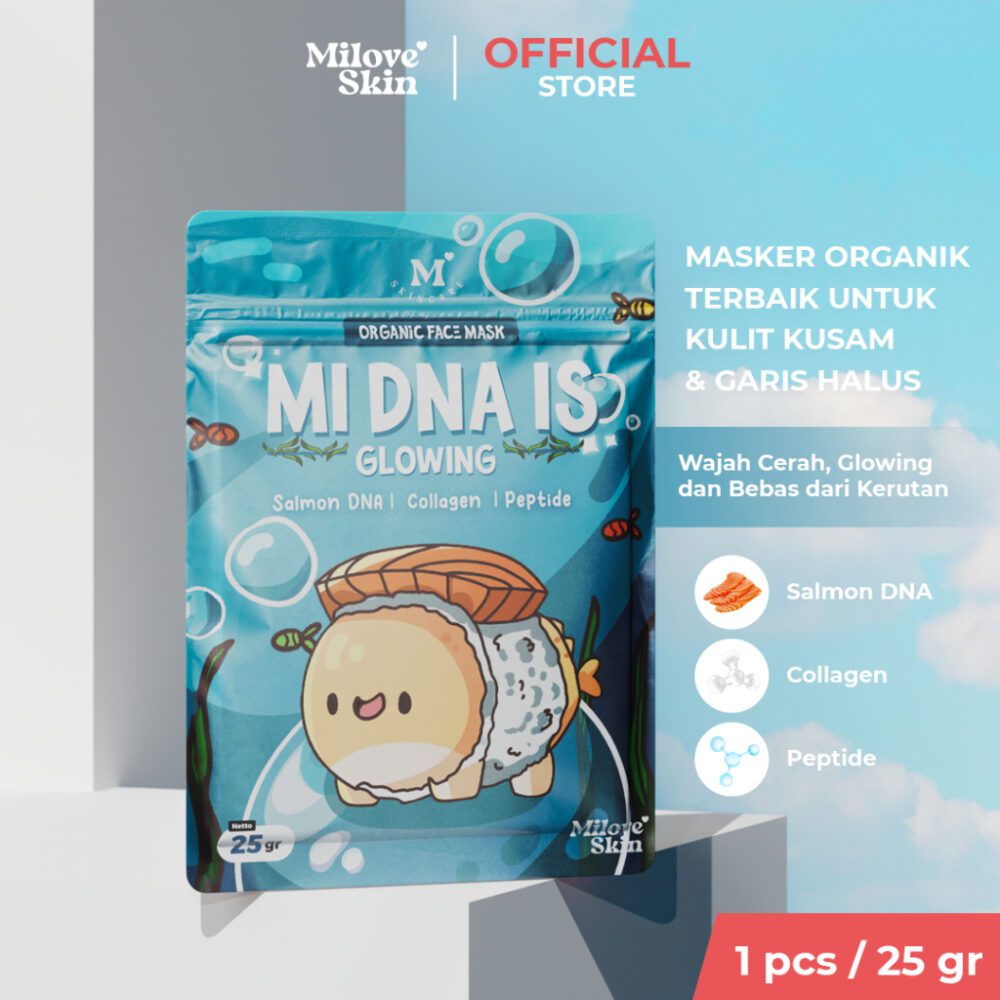 Milove Skin - Mi DNA (Masker Wajah Organik Solusi Kulit Kusam, Garis Halus, Dsb)