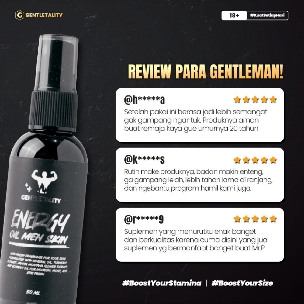 Paket Usaha Reseller Gentletality - Energy Oil Men Skin